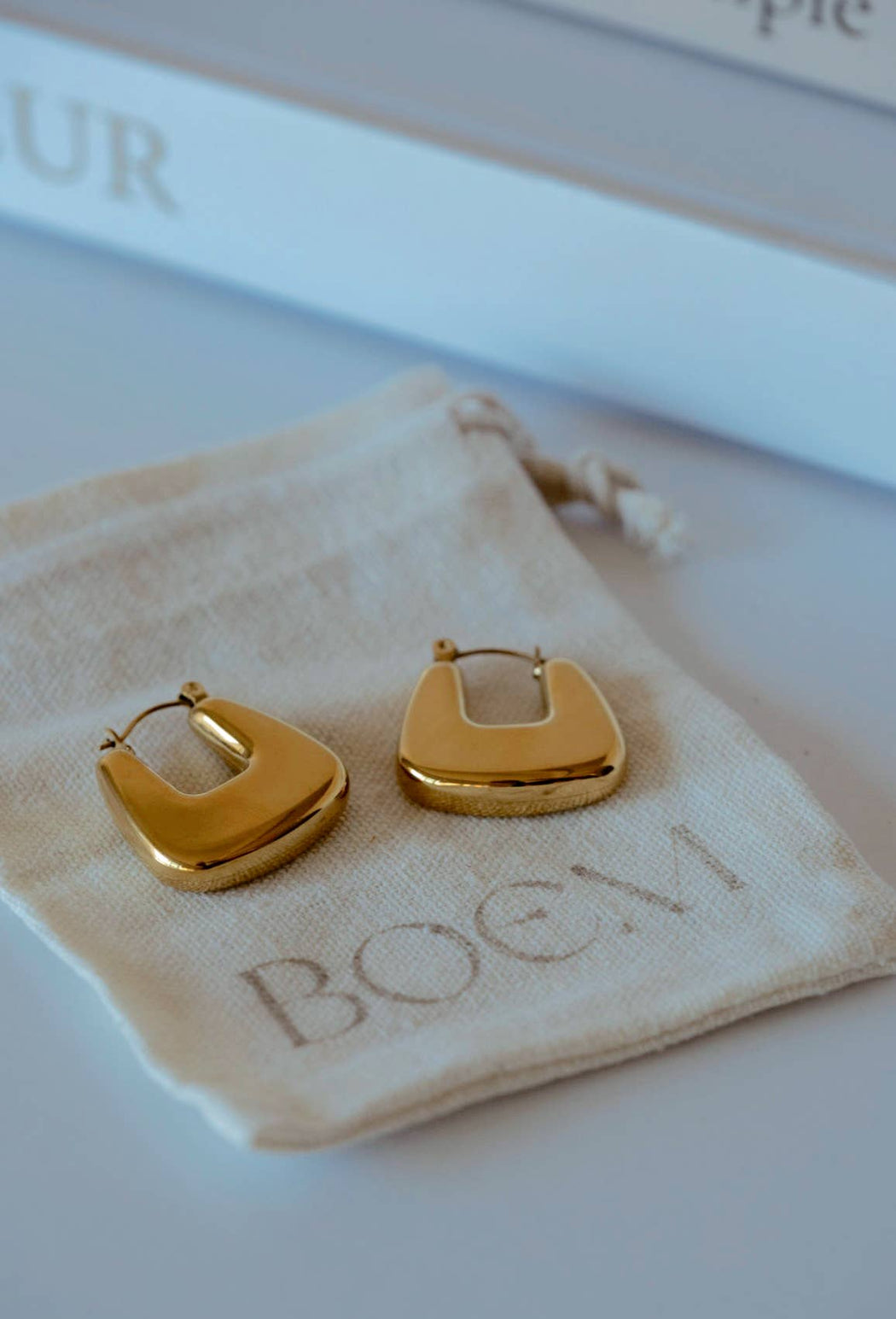 Lucia Hoops | Gold Geometric Angular Hoop Earrings