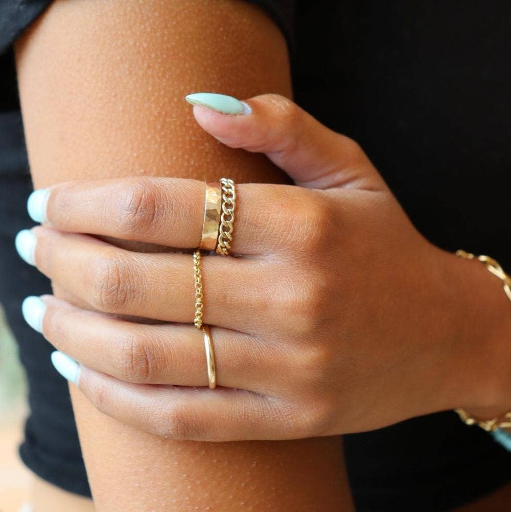 Cigar Band Ring | 14k Gold Fill or Sterling Silver