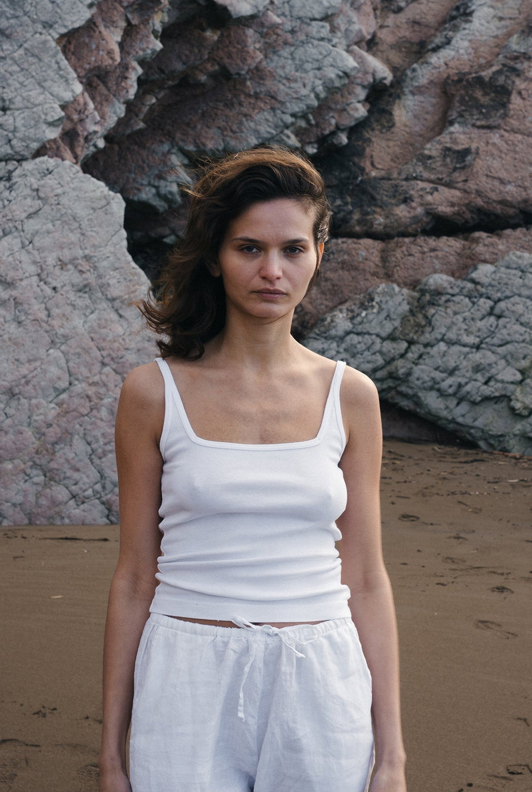Organic Square Cami | White