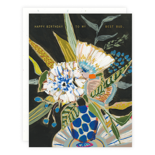 Blue Polka Floral Card