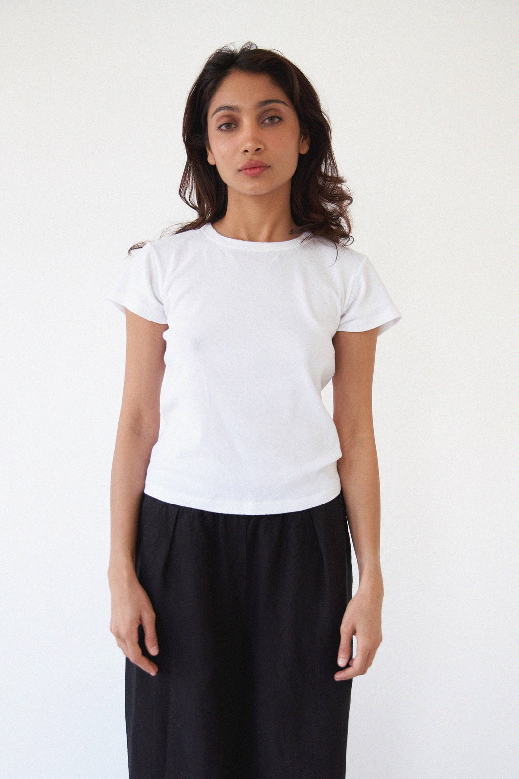 Pointelle Baby Tee | White