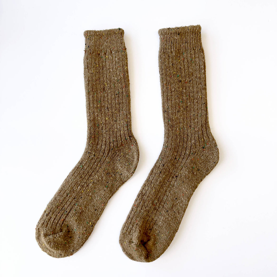 Fireside Sprinkle Wool Socks | Salted Caramel