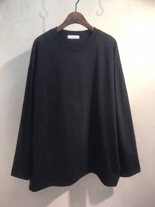 Everyday Soft Basic Cotton Long Sleeve Top | Black