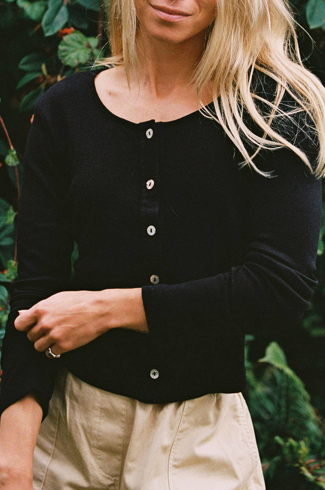 Organic Rib Cardigan | Black