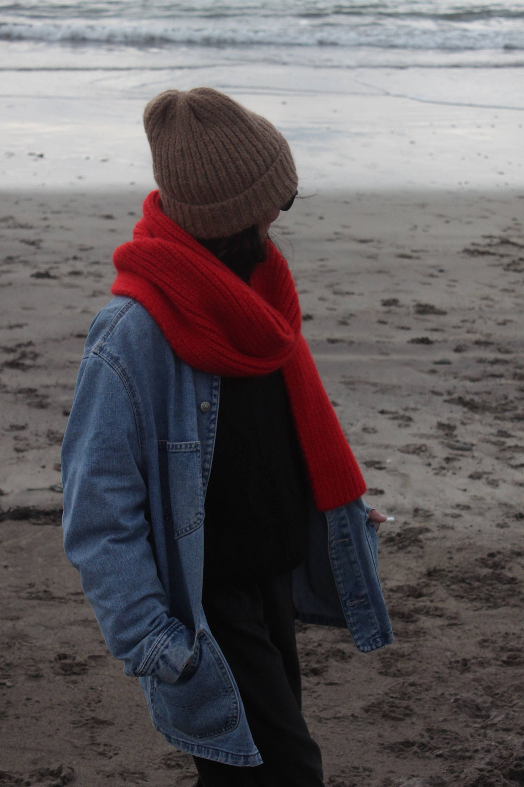 CeCe Knitted Alpaca Scarf | Tomato