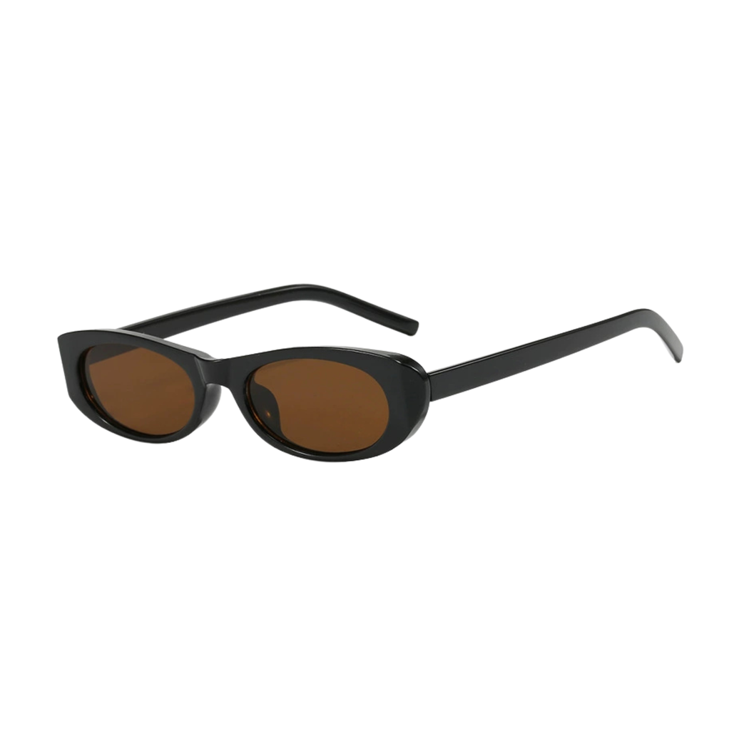 The Rosa - Black/Tan - Soft Rectangle Sunglasses