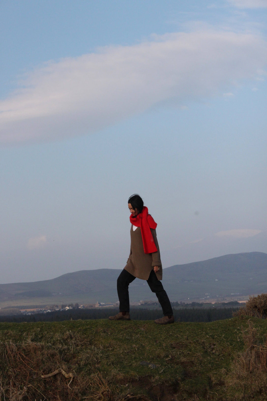 CeCe Knitted Alpaca Scarf | Tomato