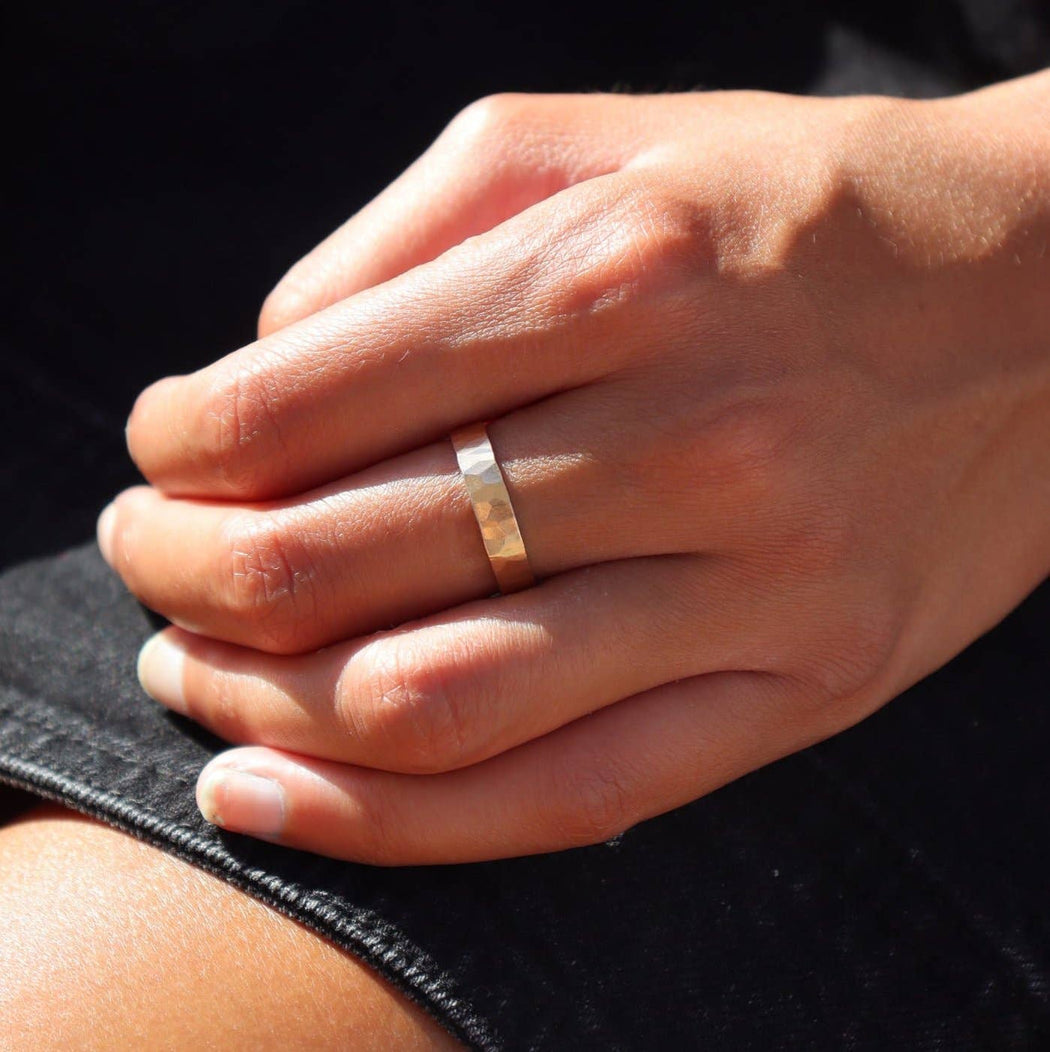 Cigar Band Ring | 14k Gold Fill or Sterling Silver