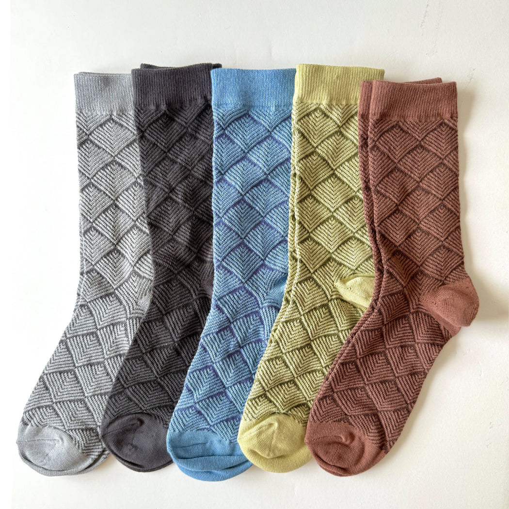 Unisex Diamond Jacquard Cotton Socks | Eclipse