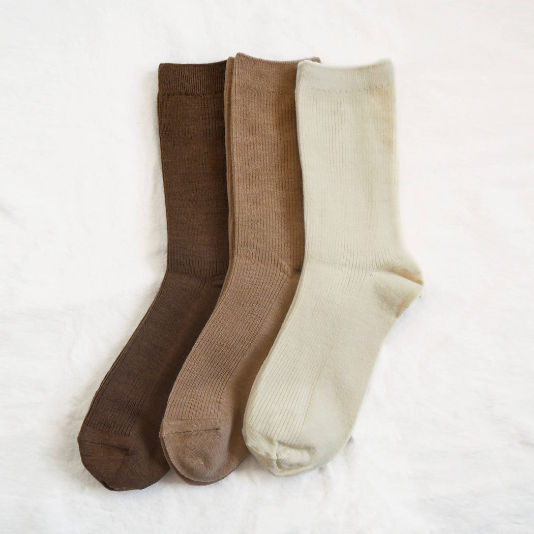 Everyday Merino Wool Socks | Neutrals 3-pack