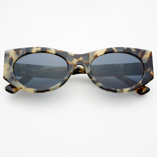 Layla Acetate Oval Sunglasses : Gray Tortoise