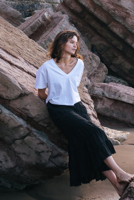 Deep V Tee | White