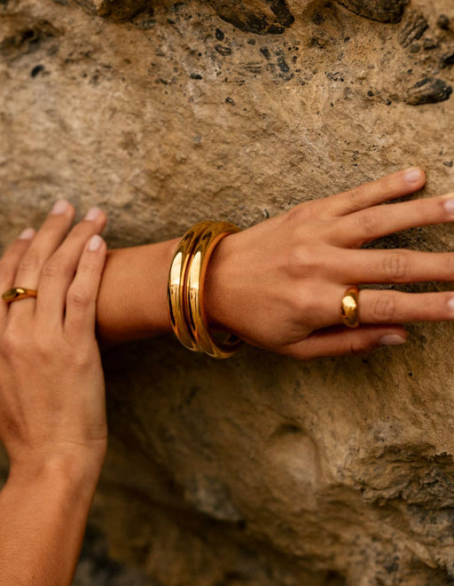 Santorini Cuff | Gold Chunky Statement Open Cuff