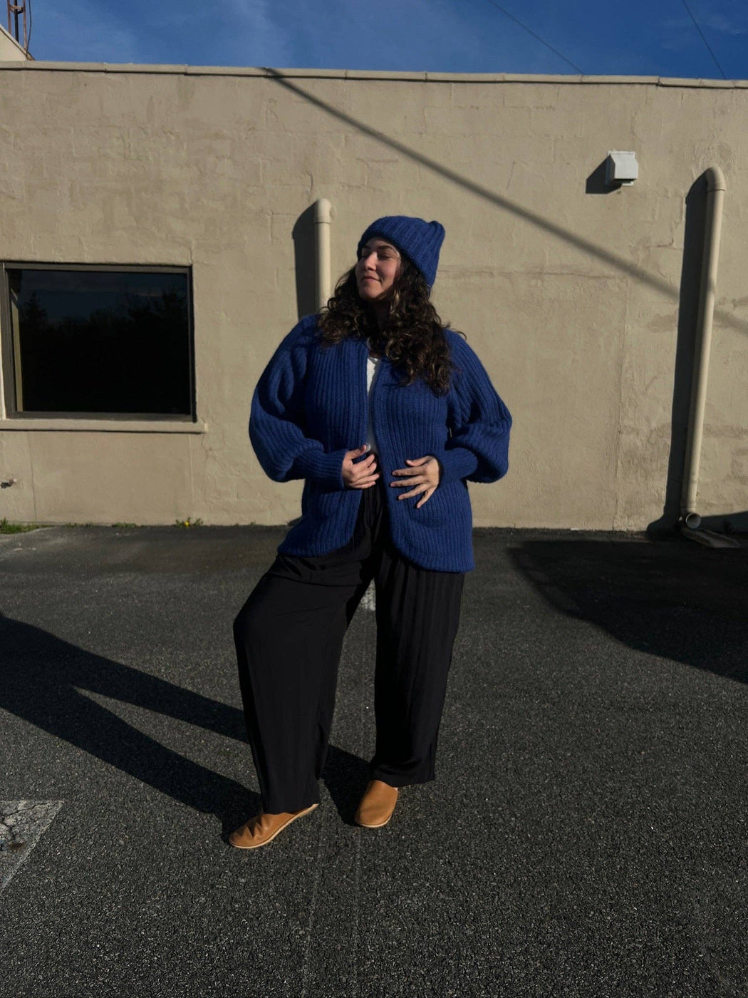 Frankie Knitted Alpaca Hat | Cobalt