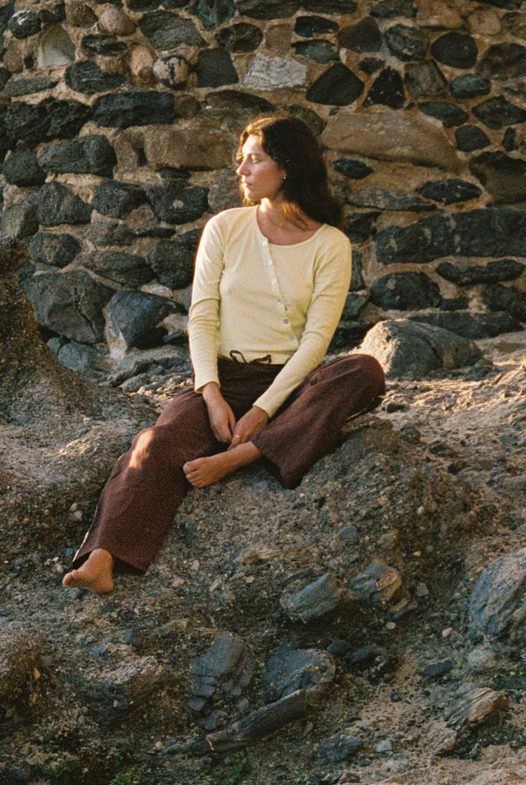 Organic Slant Cardi | Lime
