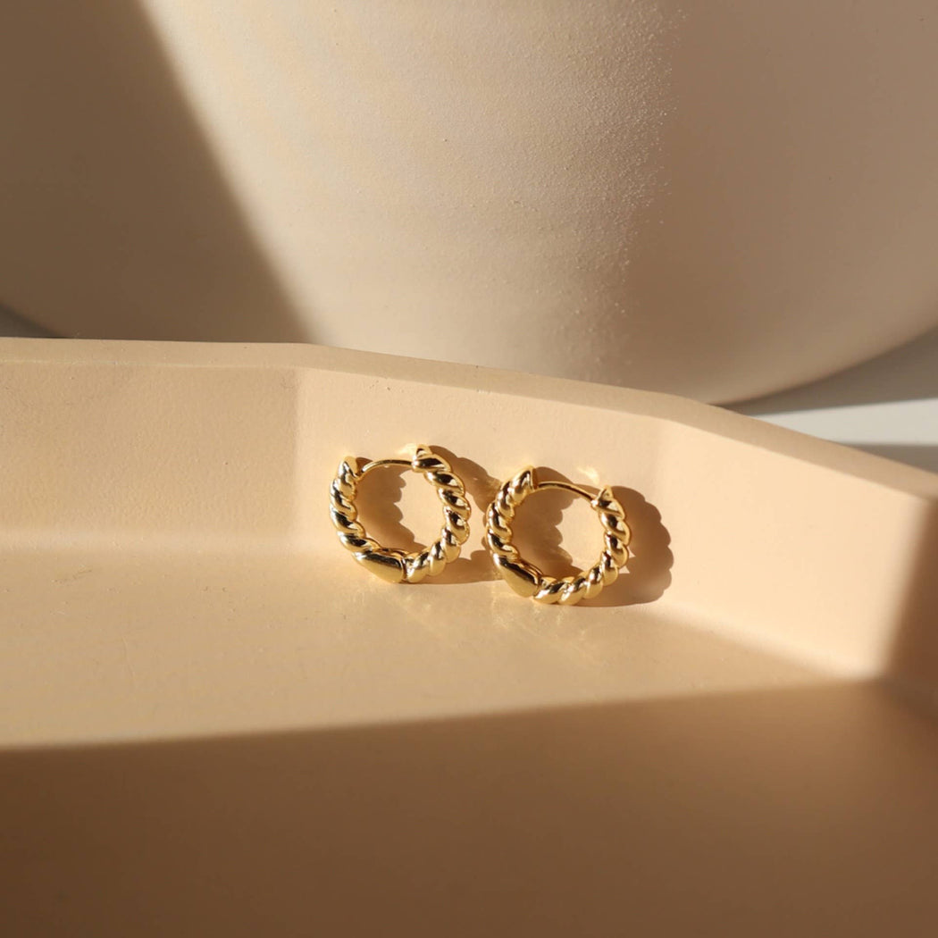 Croissant Huggie Hoop Earrings | 14k Gold Fill