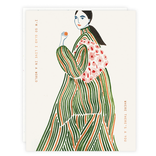 Green Coat Lady Card
