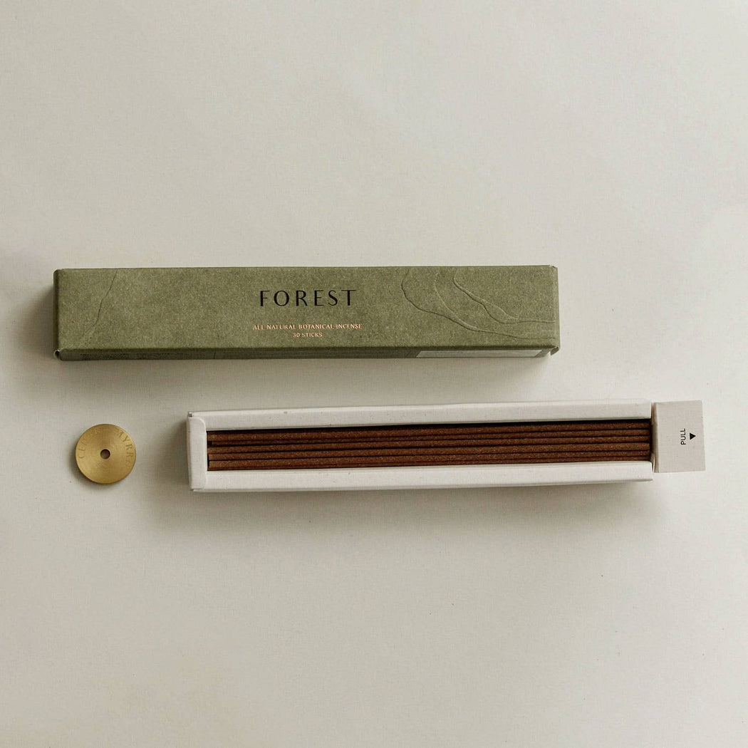 Cedarwood Incense Stick Set | 30 Sticks  & Brass Holder