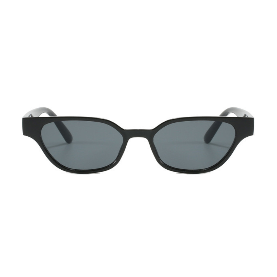 The Jennie - Black - Petite 90s Rectangular Sunglasses