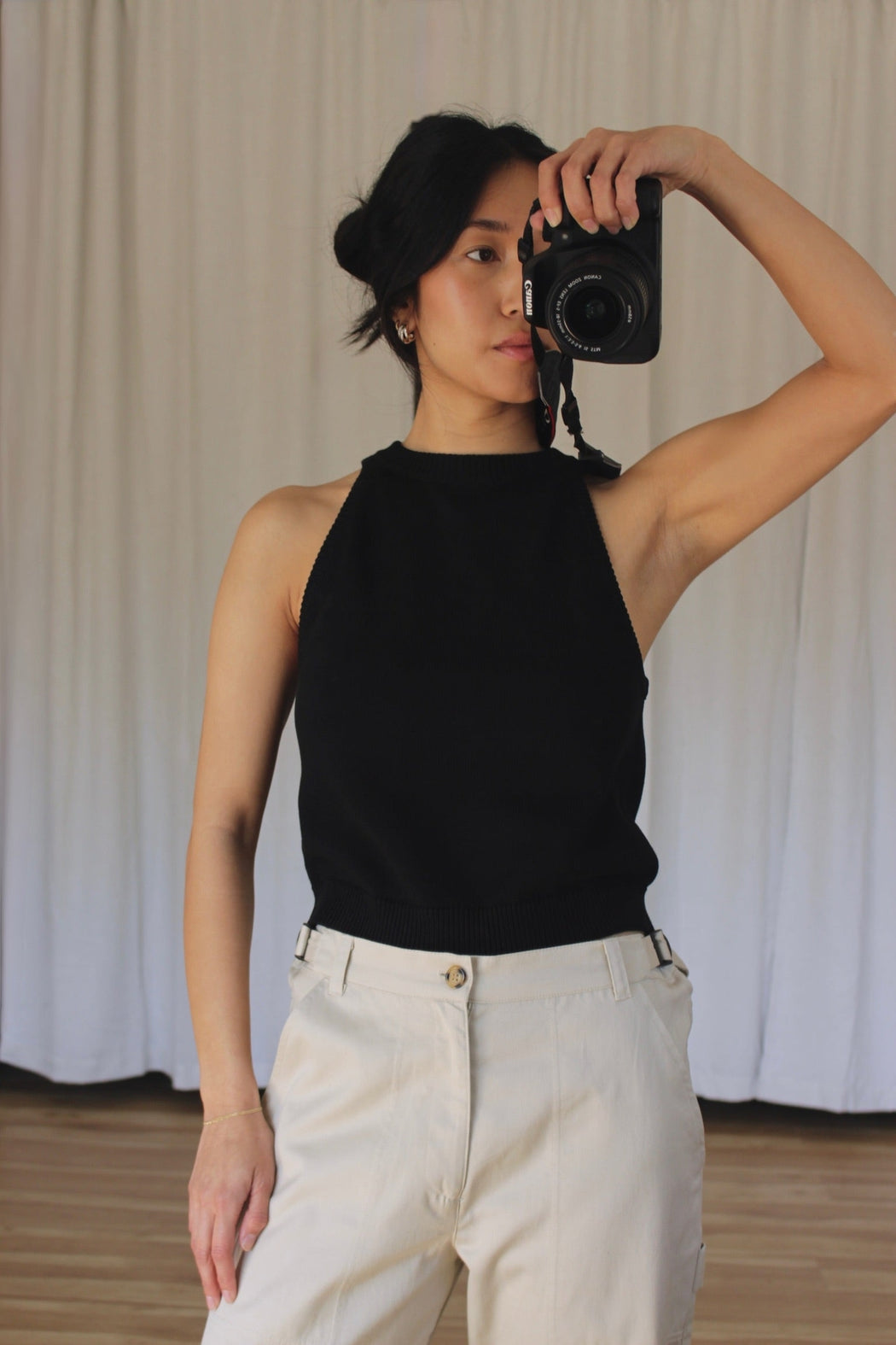 Georgina Pima Cotton Halter | Onyx