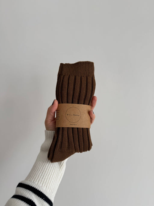 EVERYDAY COTTON RIBBED SOCKS | Camel