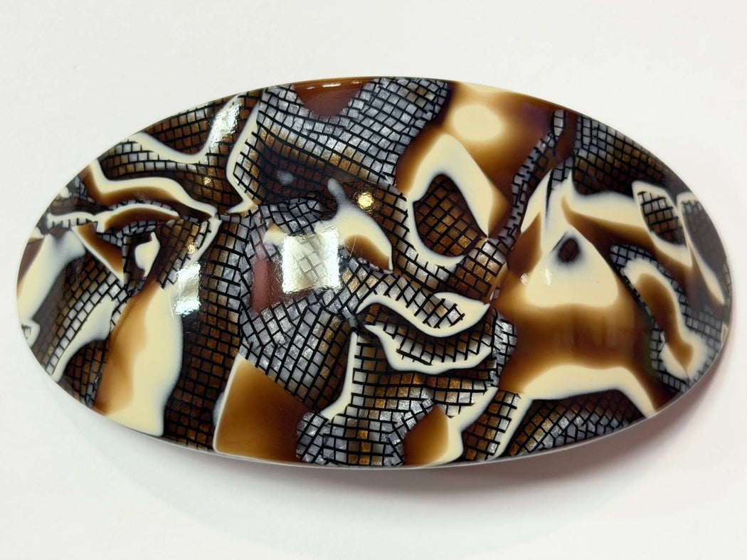 Bevel Oval French Barrettes: Tokyo