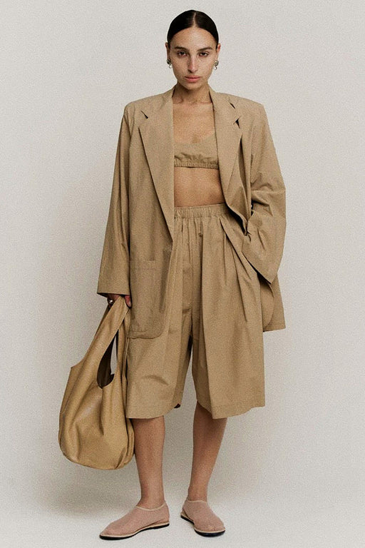 Oversize Boxy Blazer | Sierra Parchment Poplin