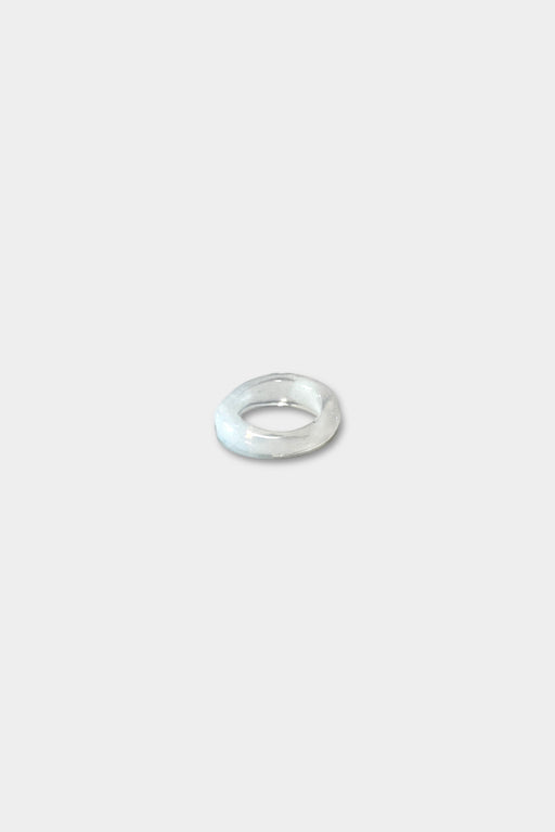 Wave Glass Ring | Clear & White