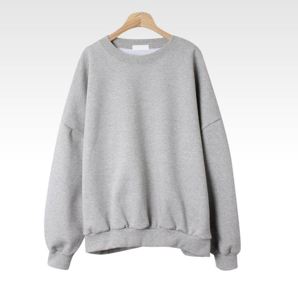 Overfit Thick Soft Cotton Fleece Sweatshirts | Dark brown