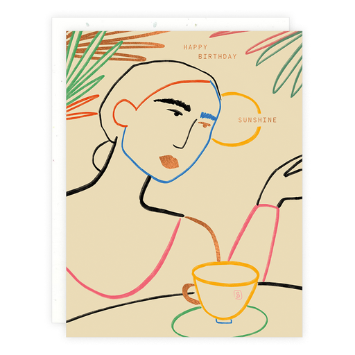 Colorful Contour Lady Card