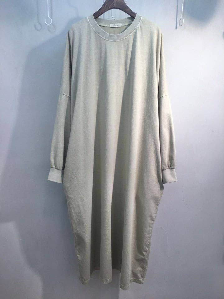 Oversized Long Sleeve Cotton Maxi Dress | Oat
