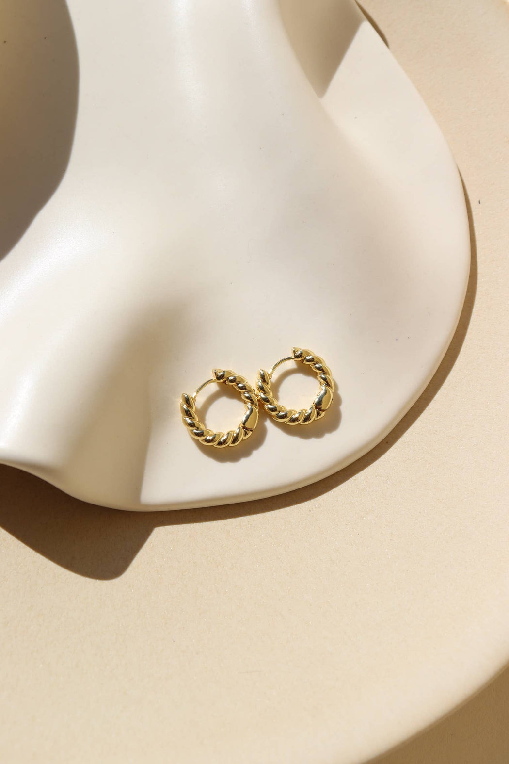 Croissant Huggie Hoop Earrings | 14k Gold Fill