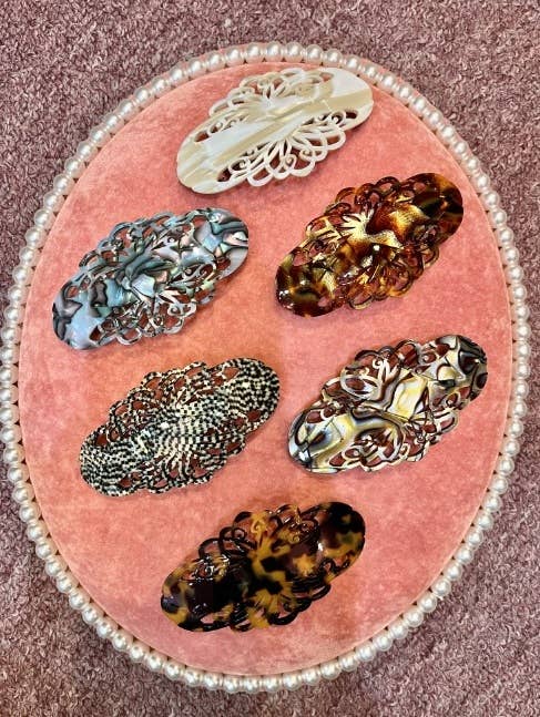 Art Nouveau French Barrettes: Africa