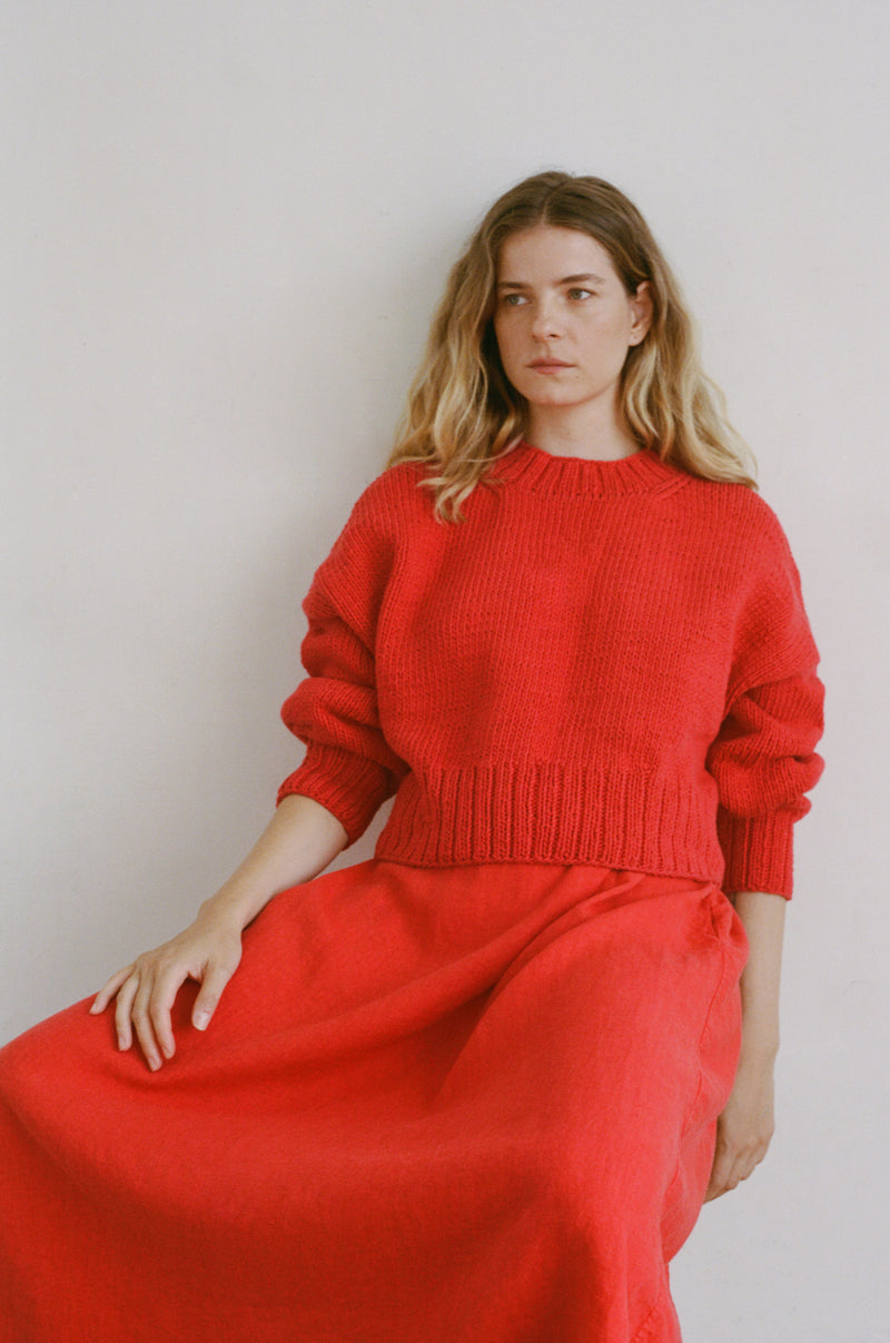 CLASSIC CREWNECK COTTON | ROUGE