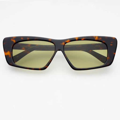 Lexi Acetate Unisex Rectangular Sunglasses   : Tortoise / Green