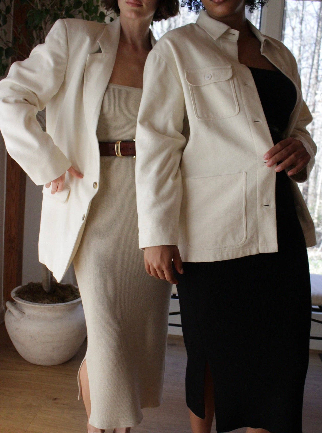 Skyler Woven Silk Blazer | Natural