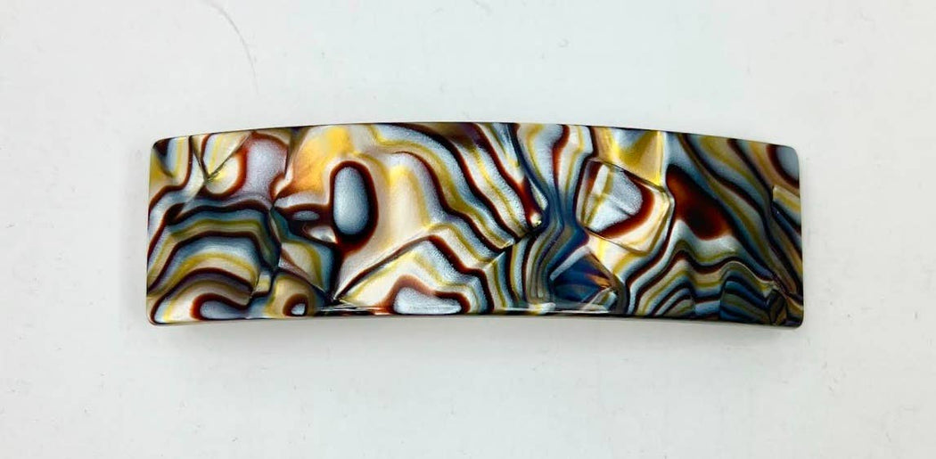 Classic Medium Rectangle French Barrettes: SaltnPepper