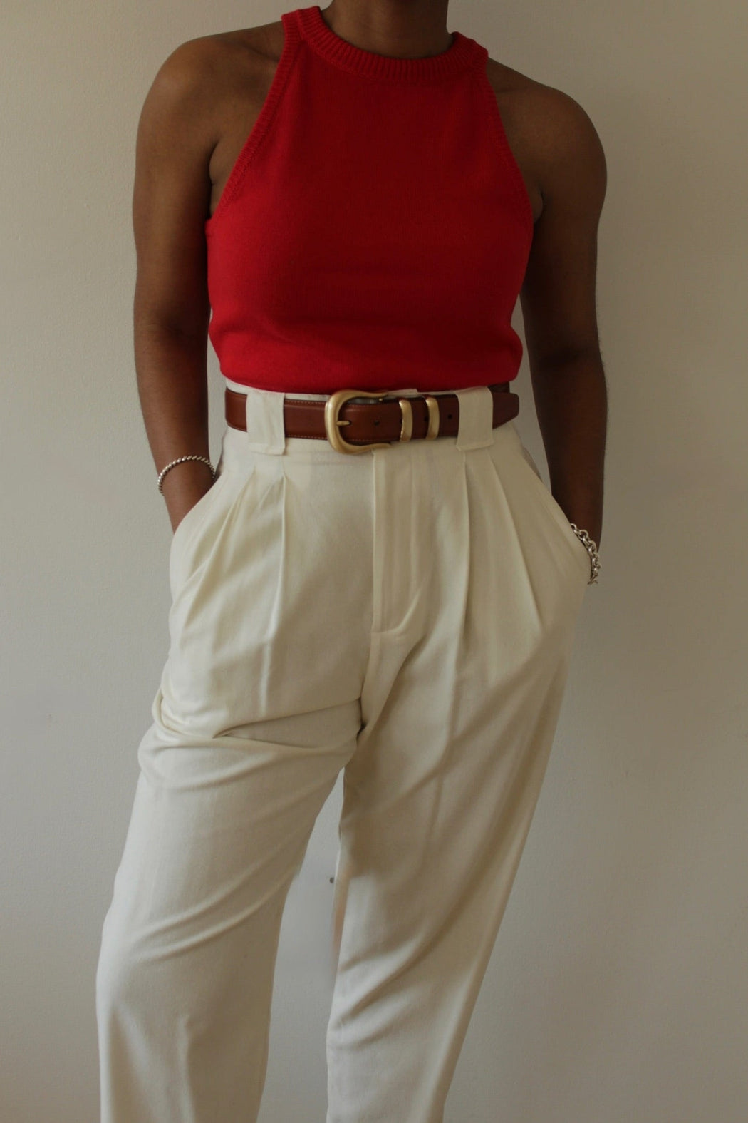 Georgina Pima Cotton Halter | Tomato