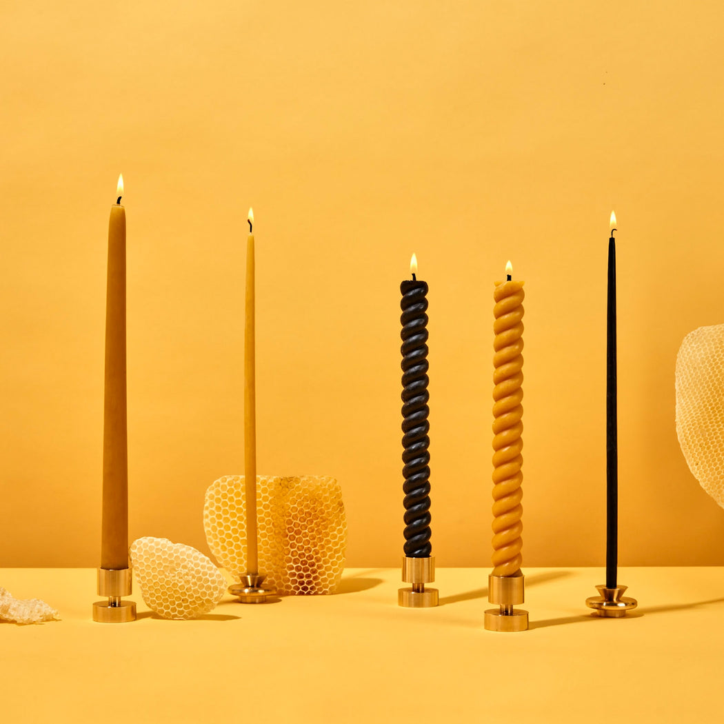 54 Celcius | Spiral Beeswax Candles (2 Pack) | Natural | Hazel & Rose | Minneapolis