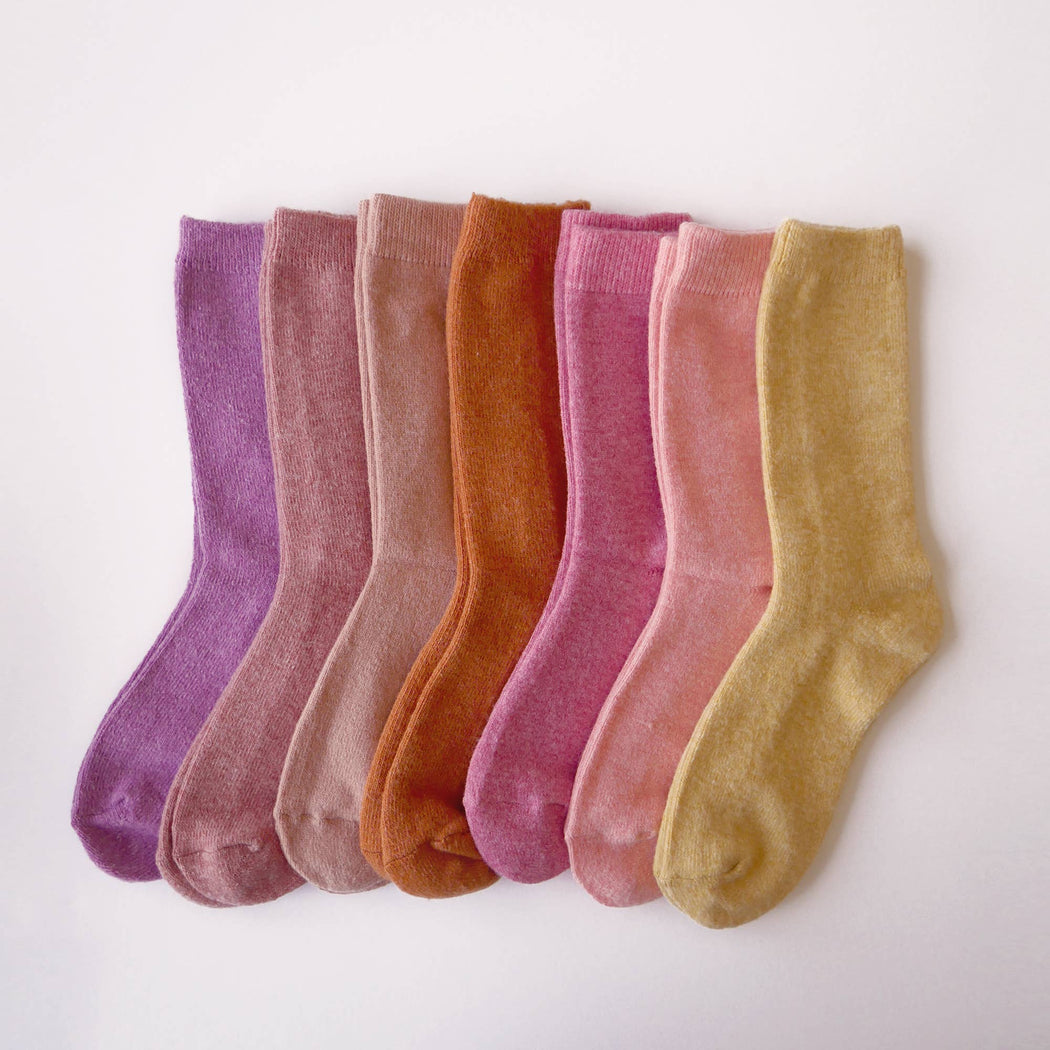 Cloudwalk Cashmere Wool Socks: Sunset Gold