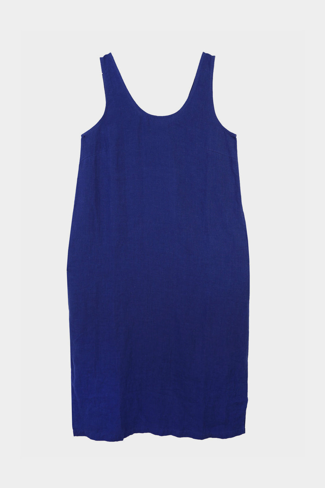 BASIC LINEN SHIFT DRESS | COBALT