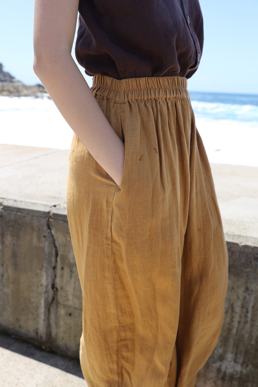 BASIC LINEN TROUSER | TURMERIC