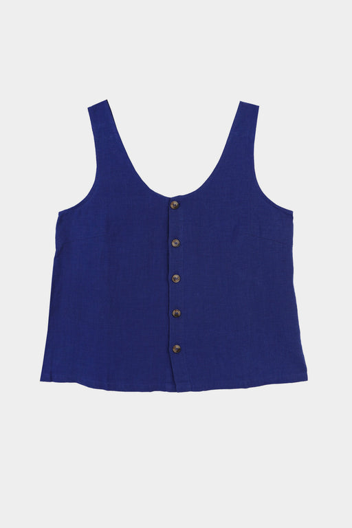 BASIC BUTTON FRONT TANK | COBALT