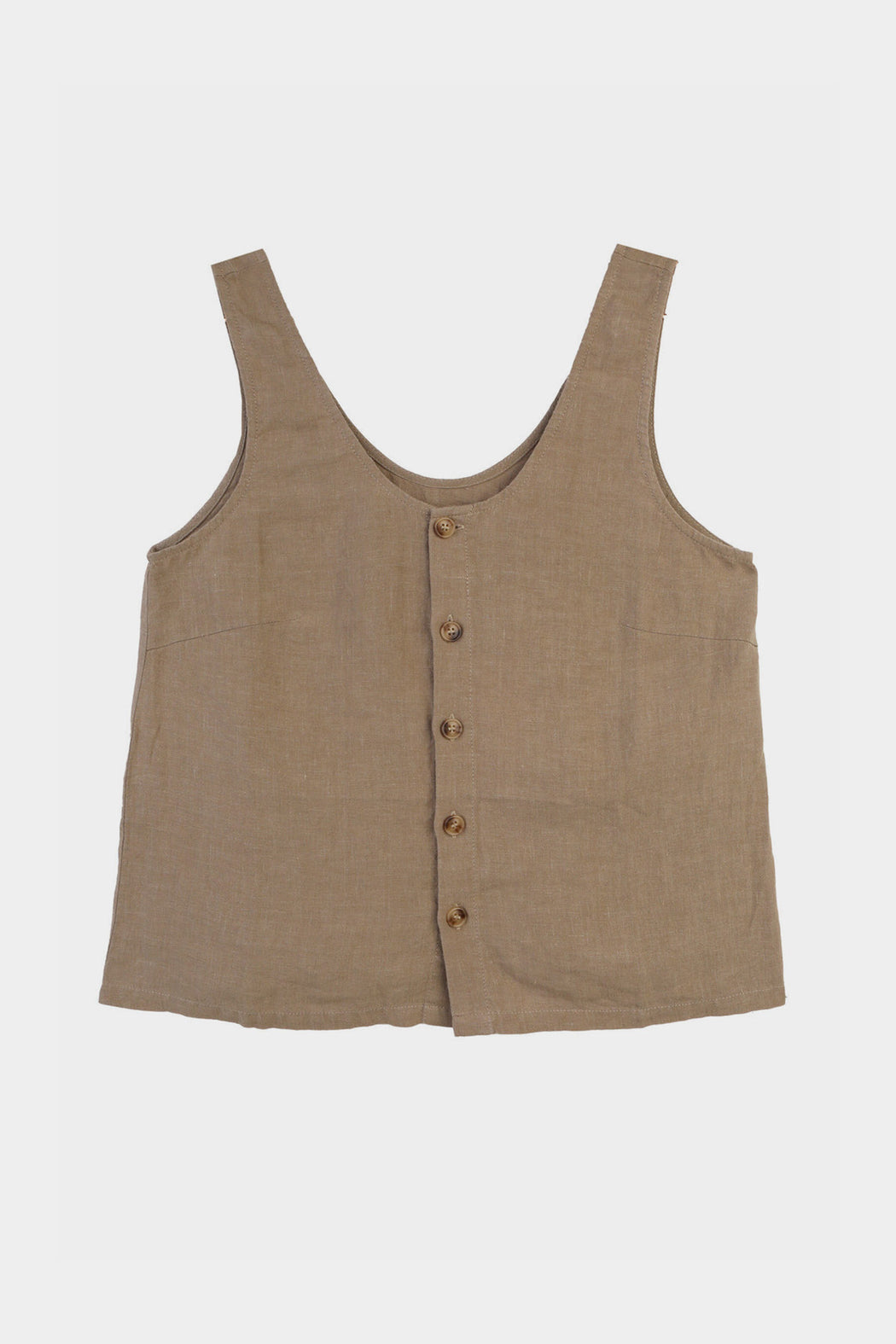 BASIC BUTTON FRONT TANK | STONE