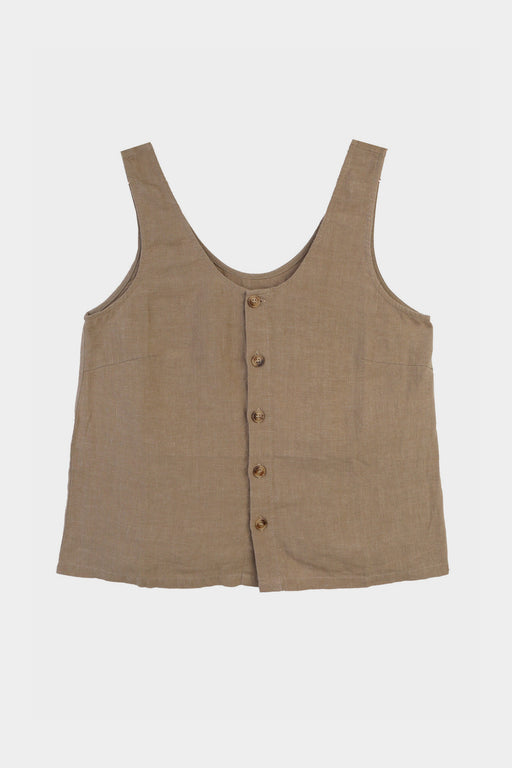 BASIC BUTTON FRONT TANK | STONE