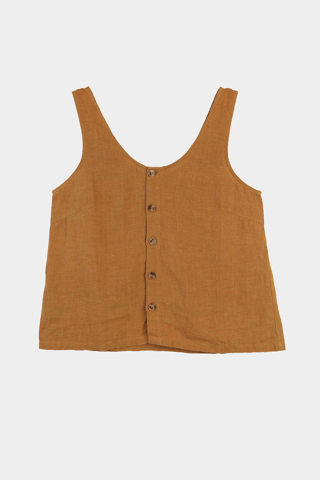 BASIC BUTTON FRONT TANK | TURMERIC