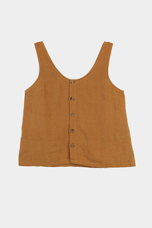 BASIC BUTTON FRONT TANK | TURMERIC