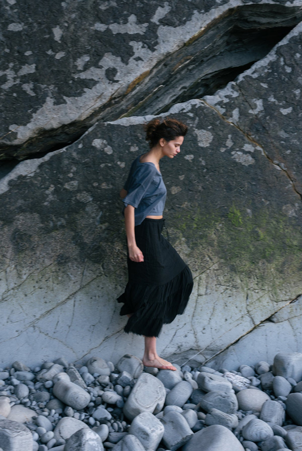Deep V Tee | Vintage Grey