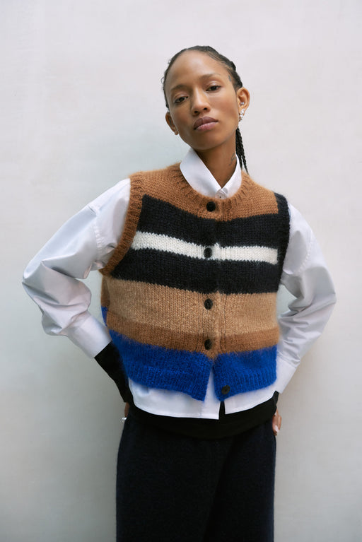 Cordera | MOHAIR STRIPED WAISTCOAT | MULTI | Hazel & Rose | Minneapolis