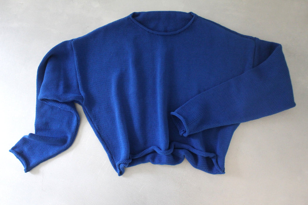 CROP SWEATER | BRIGHT BLUE